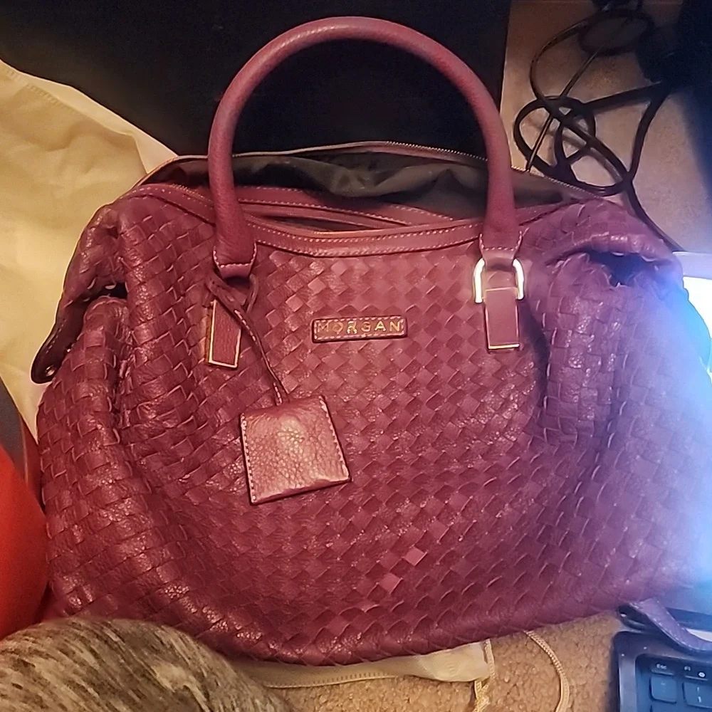 Morgan Purple Woven Handbag